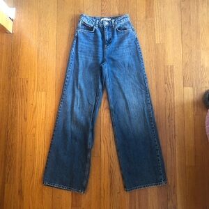 Women’s High Waisted Wide Leg Blue Jeans